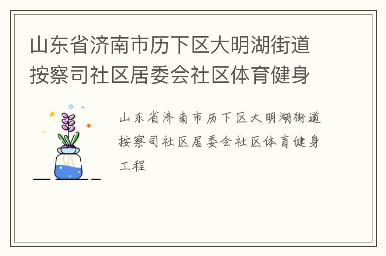 山東省濟南市歷下區(qū)大明湖街道按察司社區(qū)居委會社區(qū)體育健身工程