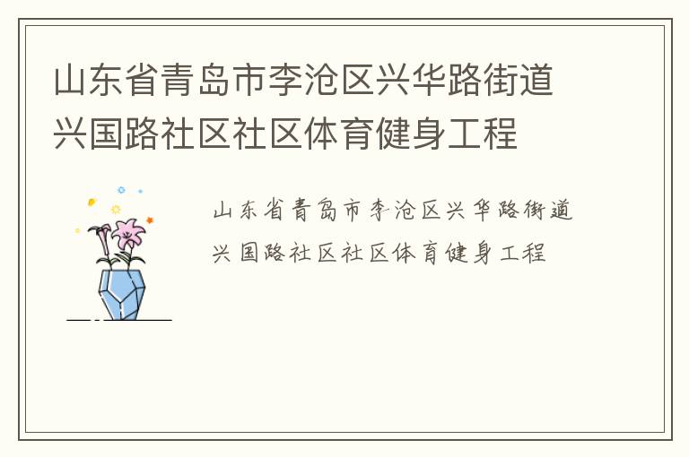 山東省青島市李滄區(qū)興華路街道興國路社區(qū)社區(qū)體育健身工程