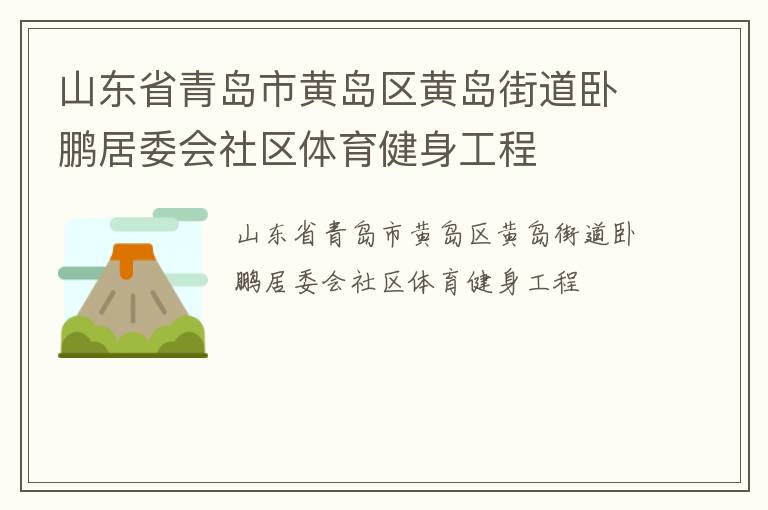 山東省青島市黃島區(qū)黃島街道臥鵬居委會社區(qū)體育健身工程