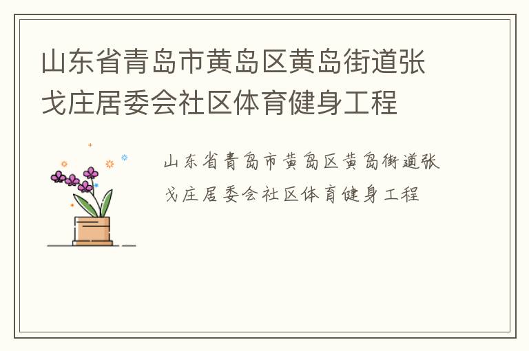 山東省青島市黃島區(qū)黃島街道張戈莊居委會社區(qū)體育健身工程