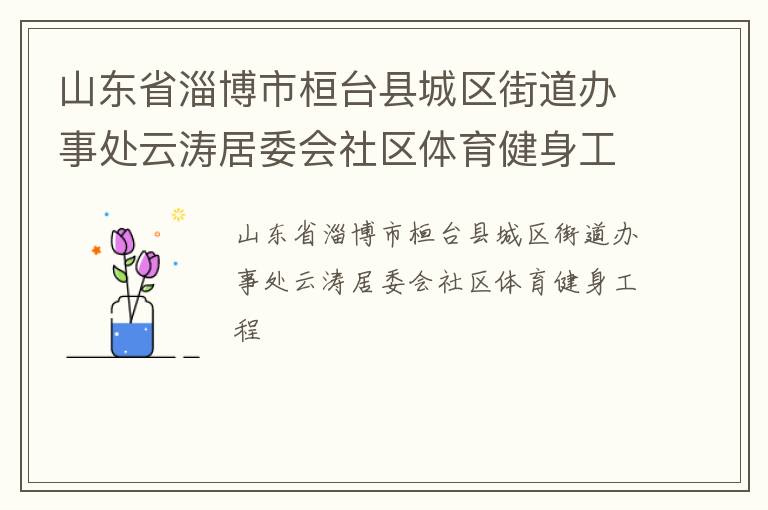 山東省淄博市桓臺縣城區(qū)街道辦事處云濤居委會社區(qū)體育健身工程