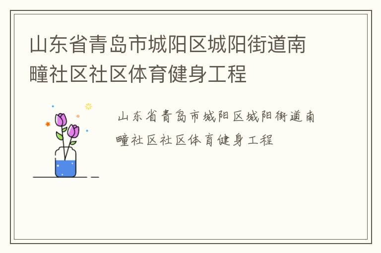 山東省青島市城陽(yáng)區(qū)城陽(yáng)街道南疃社區(qū)社區(qū)體育健身工程