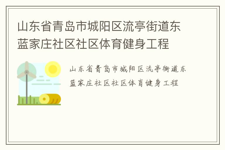 山東省青島市城陽區(qū)流亭街道東藍家莊社區(qū)社區(qū)體育健身工程