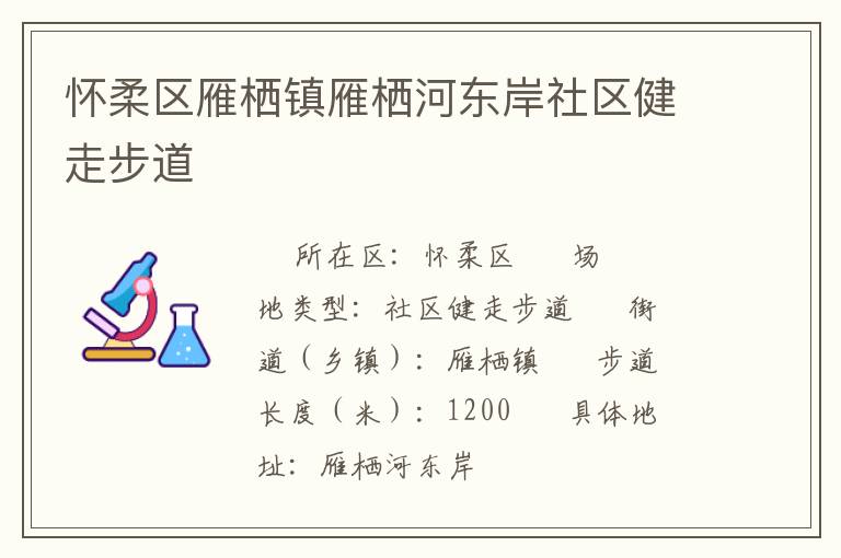 懷柔區(qū)雁棲鎮(zhèn)雁棲河東岸社區(qū)健走步道