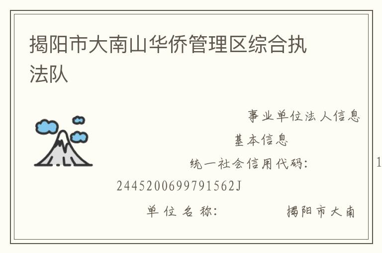 揭陽市大南山華僑管理區(qū)綜合執(zhí)法隊(duì)