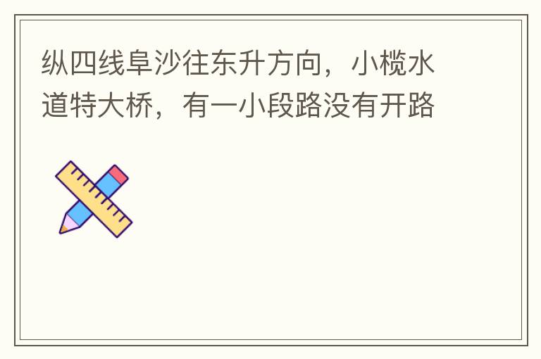 縱四線阜沙往東升方向，小欖水道特大橋，有一小段路沒有開路燈，阜沙往東升上橋的一小段路，沒有開，其他都開了，為什么這一段路不開，經(jīng)過的時候感覺很奇怪。