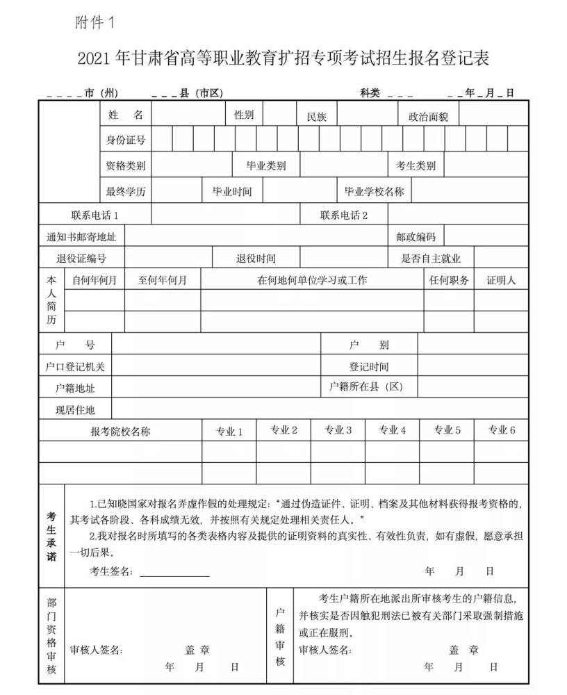 2021年甘肅省高等職業(yè)教育擴(kuò)招專項(xiàng)考試網(wǎng)上報(bào)名時(shí)間確定