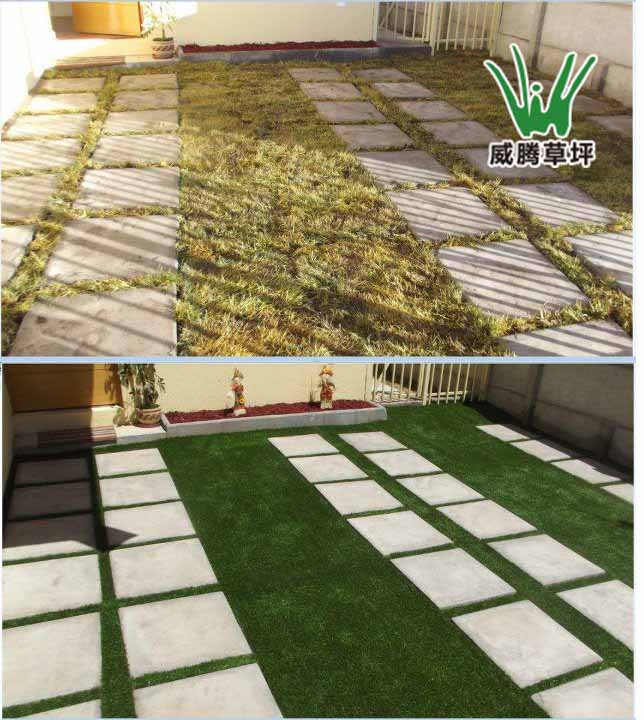 陽臺(tái)人工草皮裝修前后對(duì)比圖