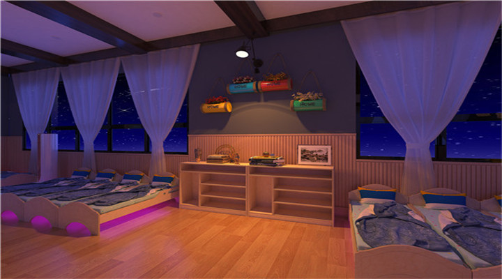 南方幼兒園室內(nèi)整體設(shè)計：現(xiàn)代幼兒園寢室