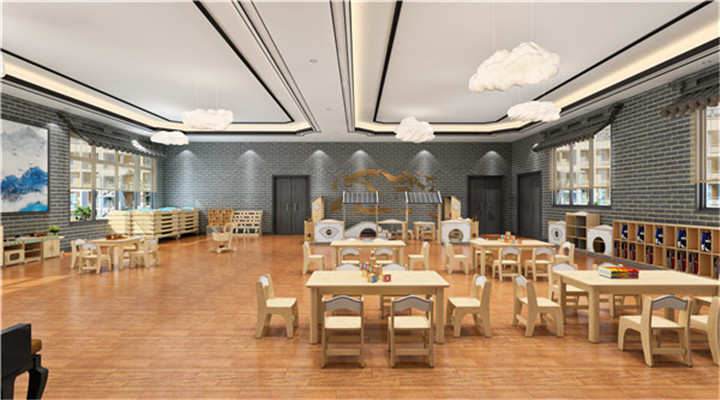 南方幼兒園室內(nèi)整體設(shè)計:新中式教室 南方幼兒園室內(nèi)整體設(shè)計:新中式教室