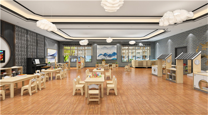 南方幼兒園室內(nèi)整體設(shè)計:新中式教室 南方幼兒園室內(nèi)整體設(shè)計:新中式教室