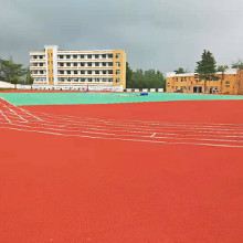 帝彩慧 合肥校園球場 環(huán)保塑膠跑道生產 新國標透氣混合型塑膠跑道